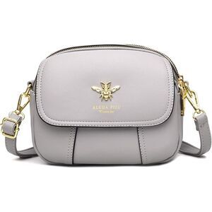 Women Grey Imported Faux Leather Stylish Small Crossbody Wallet Bags